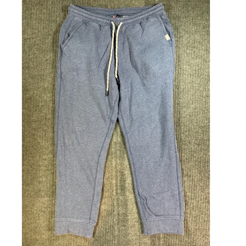 Vineyard Vines Mens Blue Heathered Fleece Sweatpants Joggers Medium Drawstring